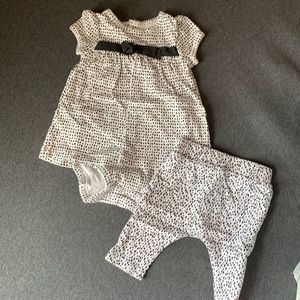 Carters girls black and white dot outfit.